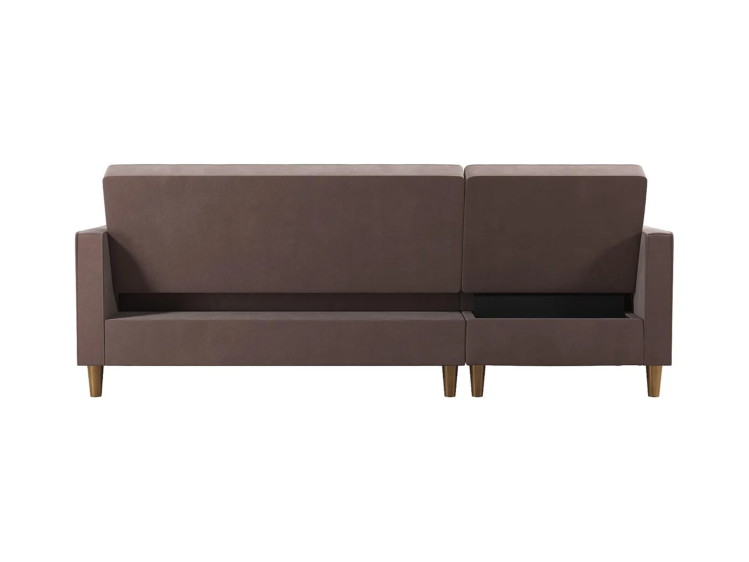 Divano letto 3 posti con chaise longue in ciniglia rosa