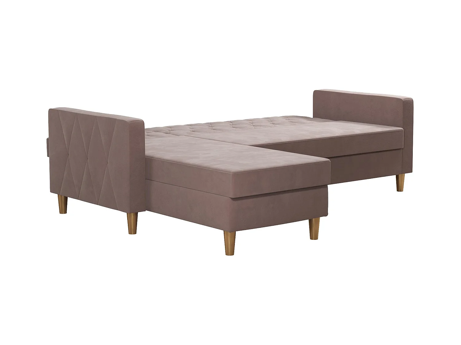 Liberty | Canapé-lit 3 places avec chaise longue en tissu rose