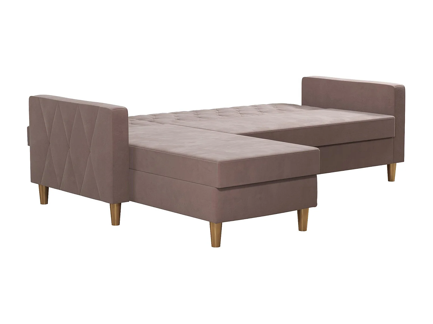 Liberty | Canapé-lit 3 places avec chaise longue en tissu rose