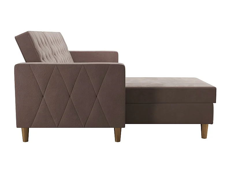 Liberty | Canapé-lit 3 places avec chaise longue en tissu rose