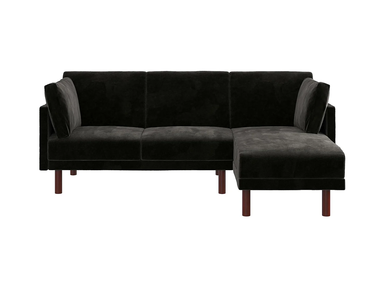 Clair | Canapé-lit 3 places avec chaise longue en velours noir