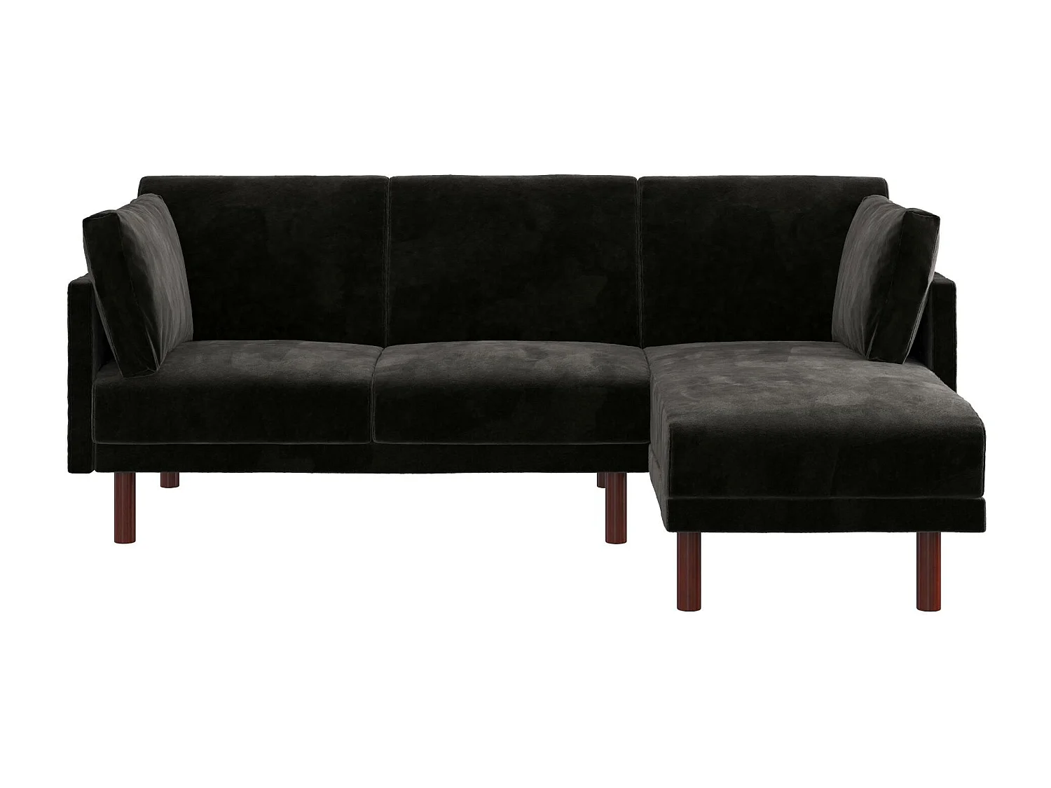 Clair | Canapé-lit 3 places avec chaise longue en velours noir