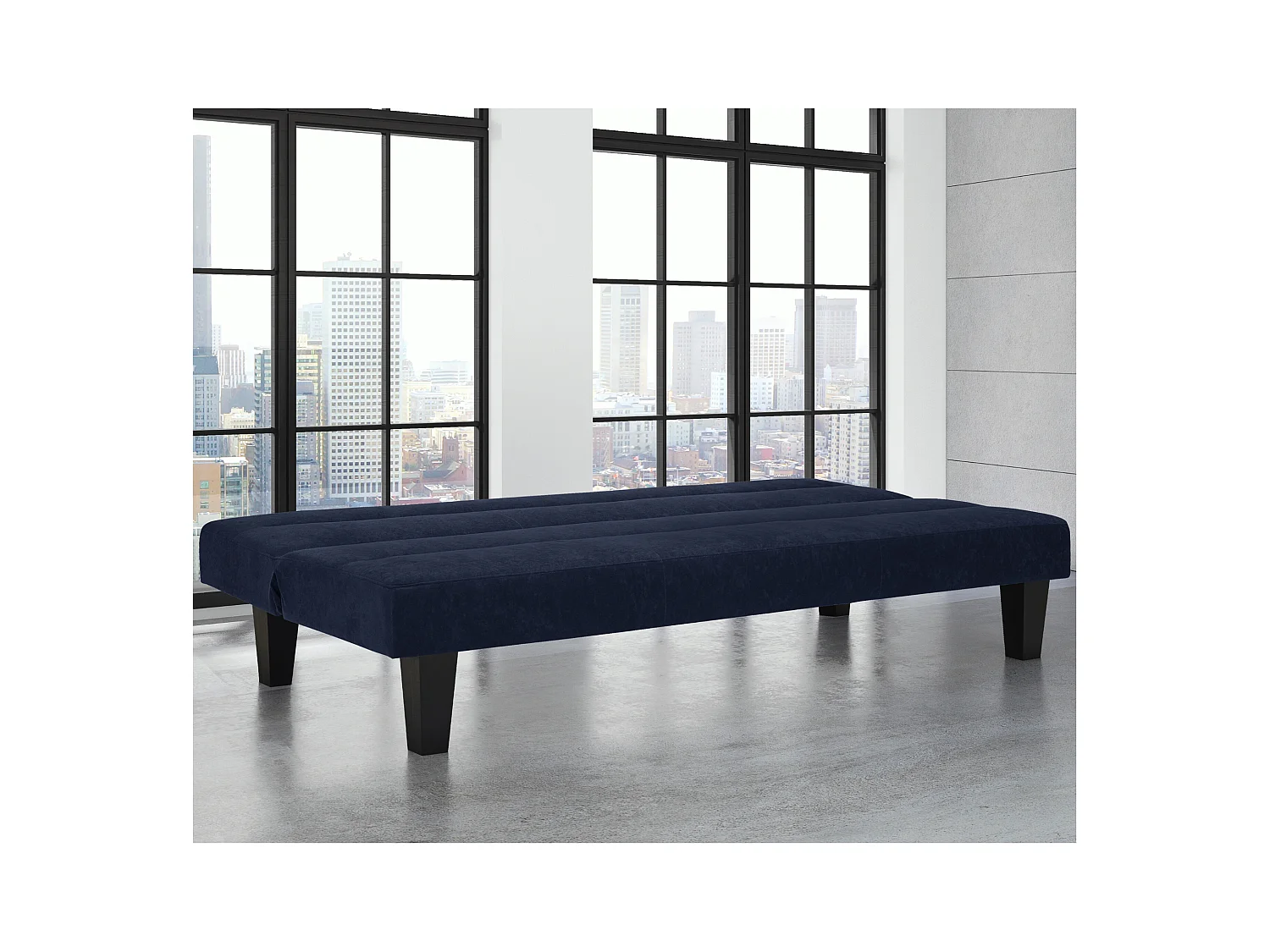 Kebo | Canapé-lit 3 places en microfibre bleu