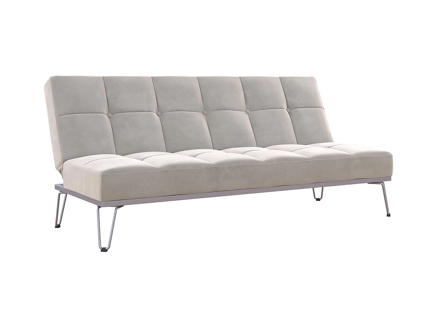 Elle | Canapé-lit 3 places en gris velours