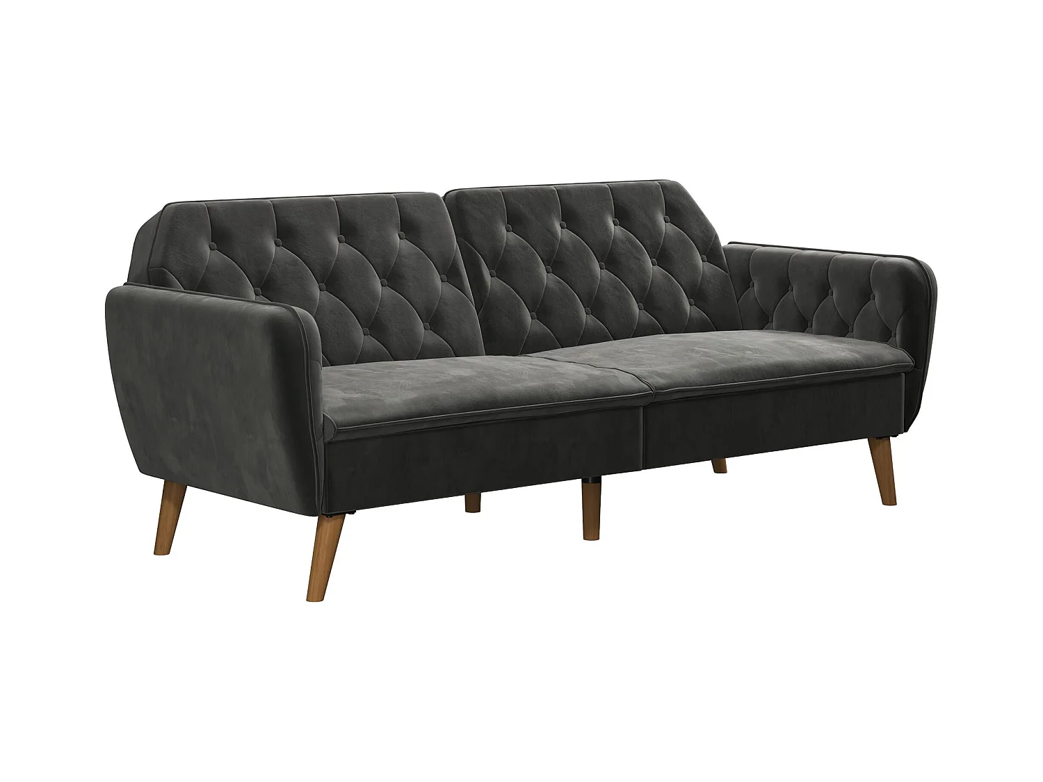 Sofá Cama 3 Plazas en Terciopelo Gris