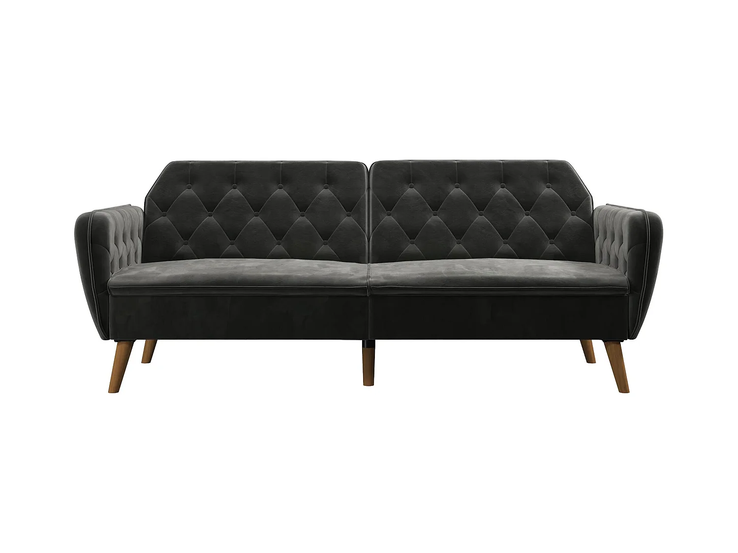 Sofá Cama 3 Plazas en Terciopelo Gris