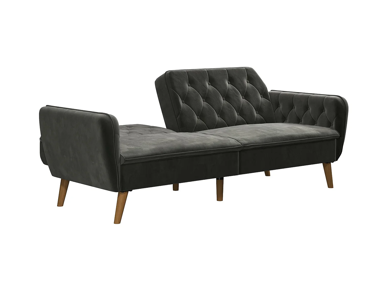 Sofá Cama 3 Plazas en Terciopelo Gris