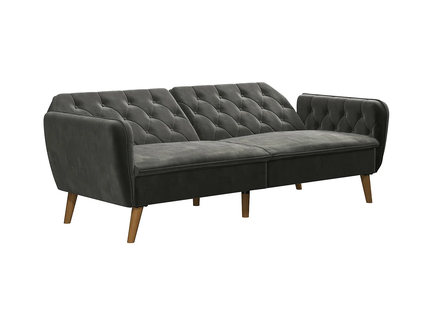 Sofá Cama 3 Plazas en Terciopelo Gris