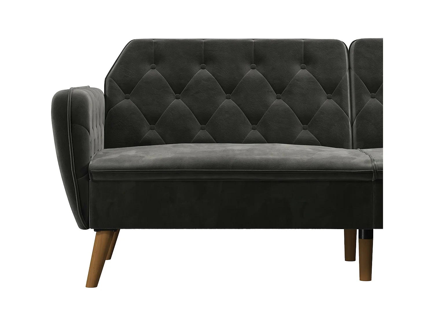 Sofá Cama 3 Plazas en Terciopelo Gris