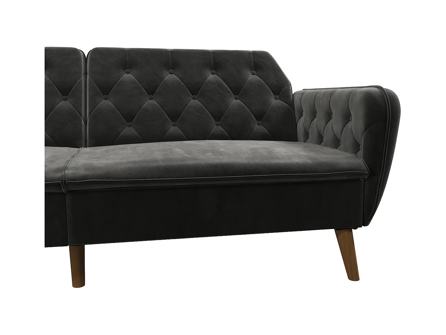 Sofá Cama 3 Plazas en Terciopelo Gris