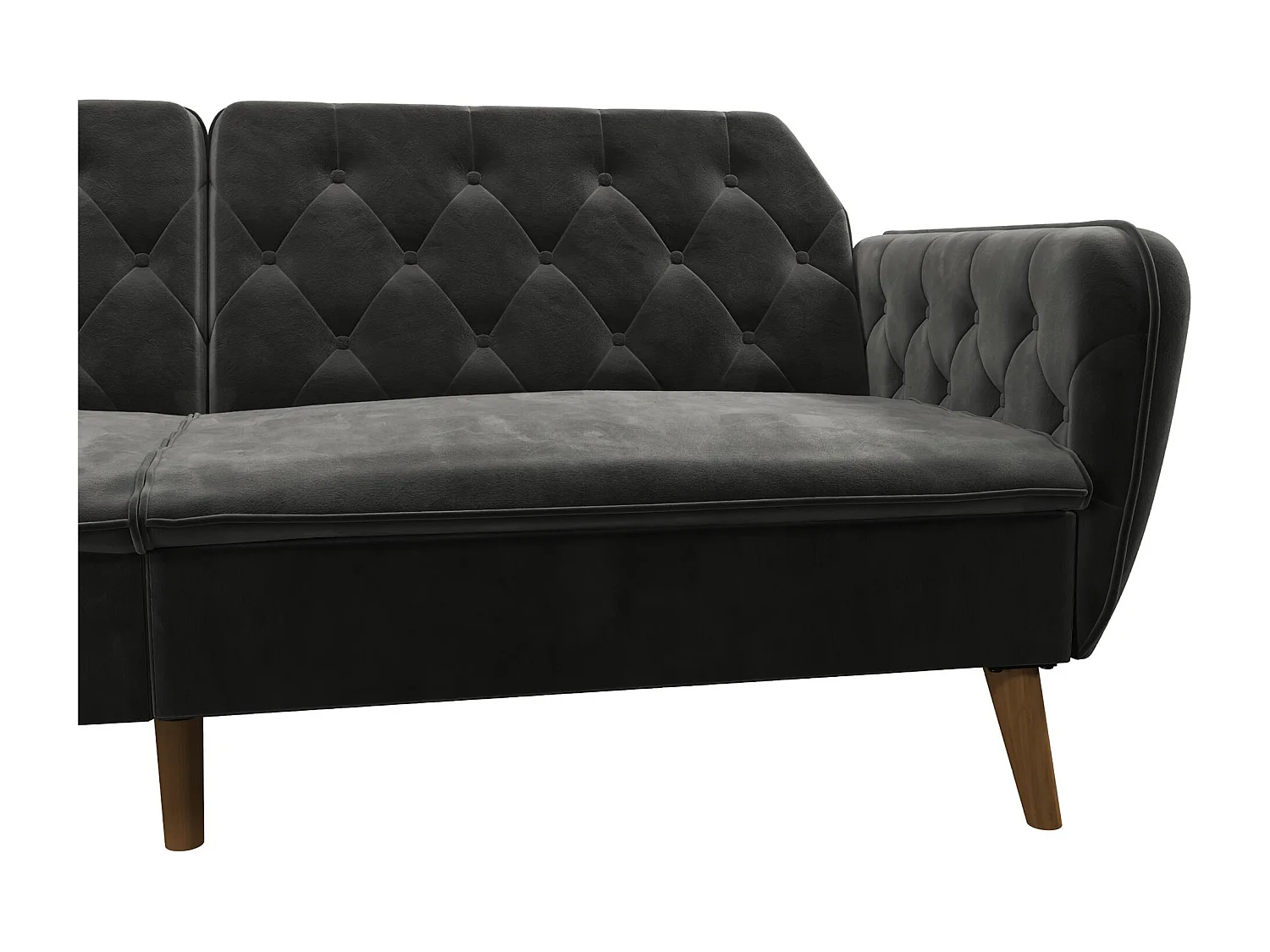 Tallulah | Canapé-lit 3 places en gris velours