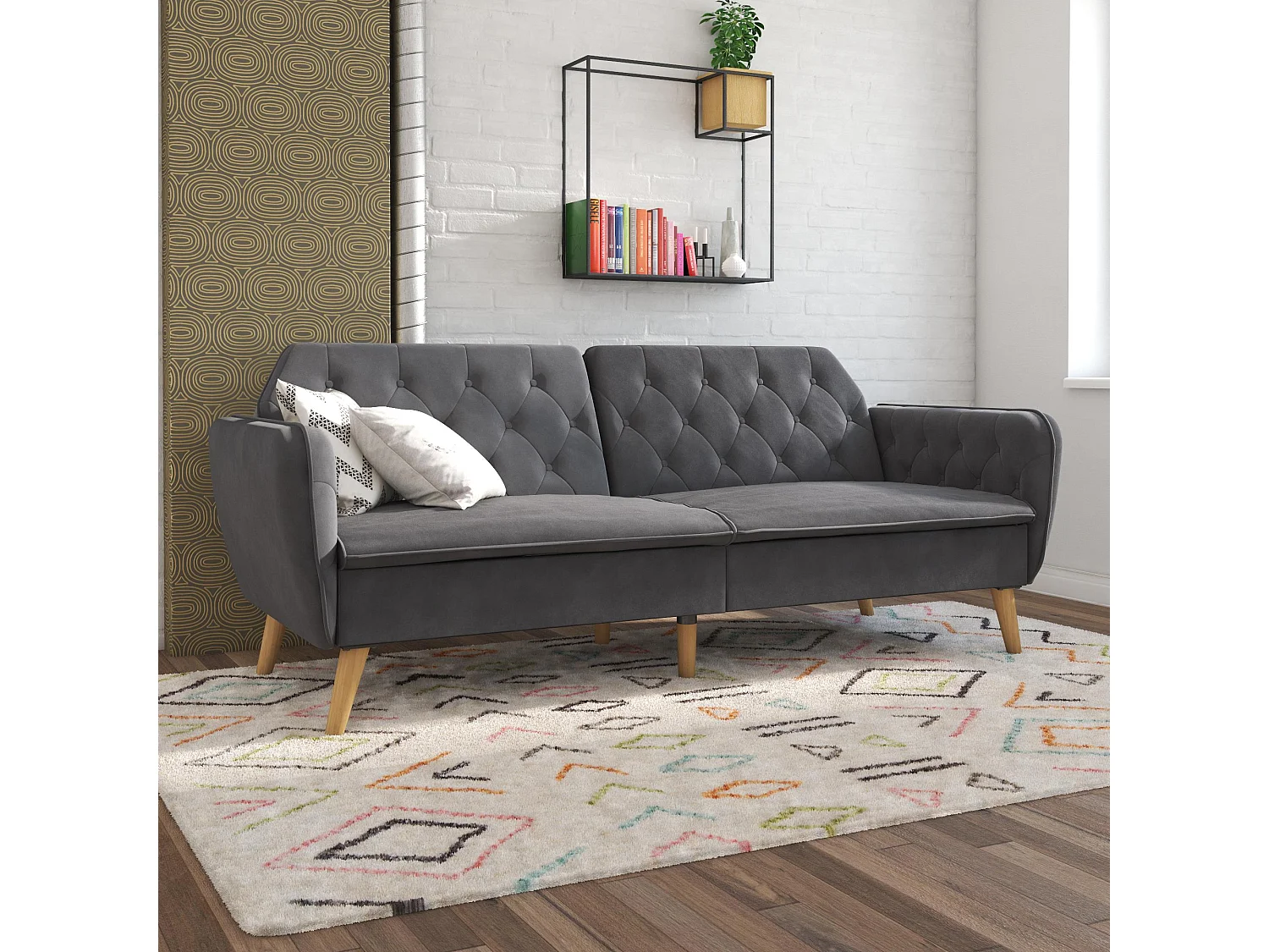 Schlafsofa 3 Sitze in Velvet Grau