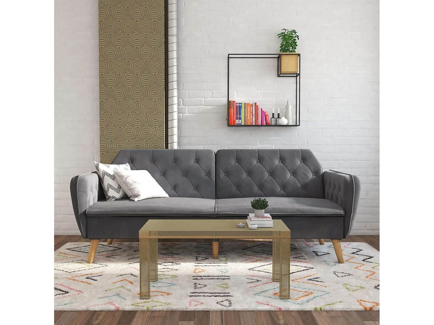 Schlafsofa 3 Sitze in Velvet Grau