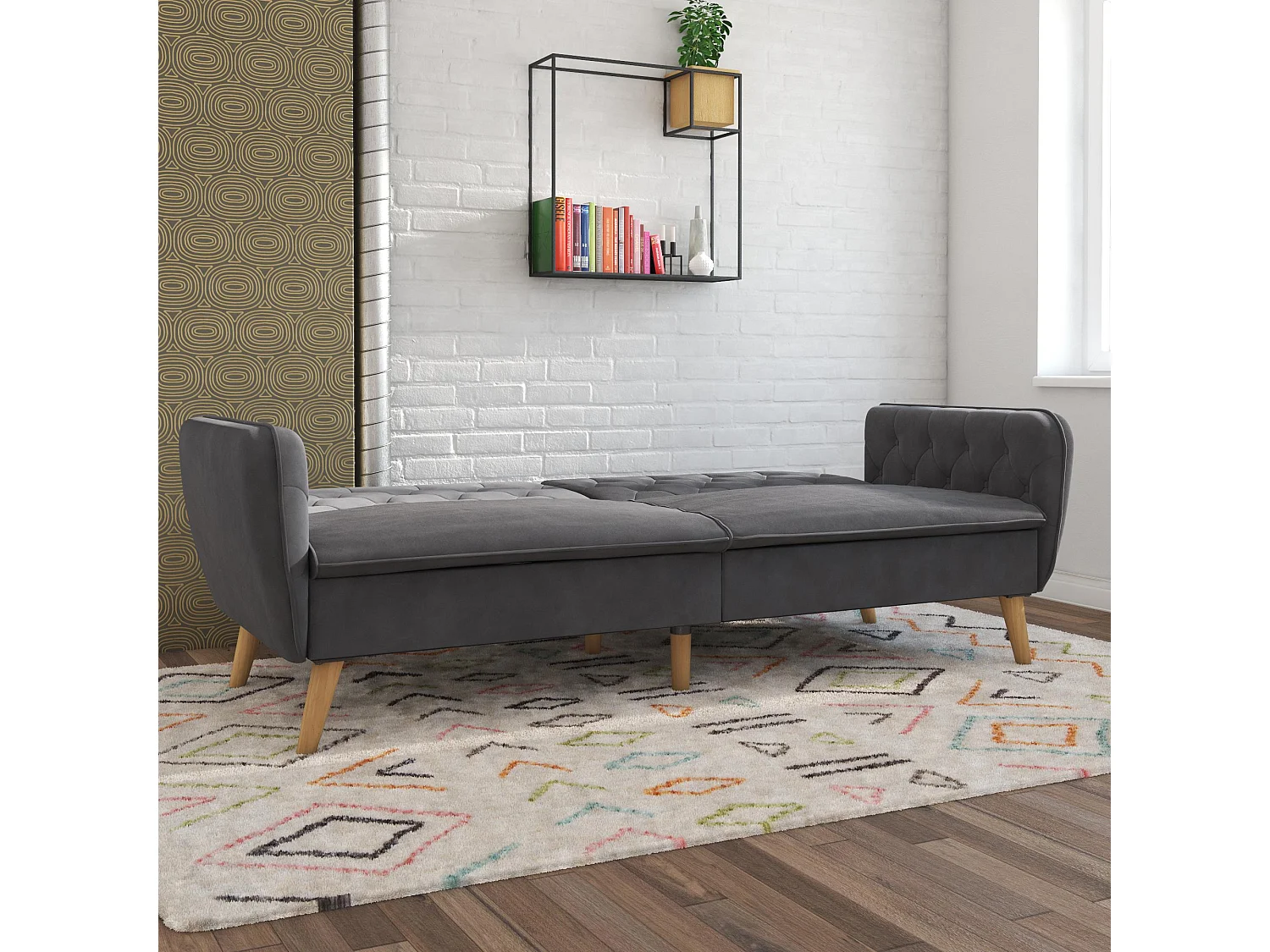 Schlafsofa 3 Sitze in Velvet Grau