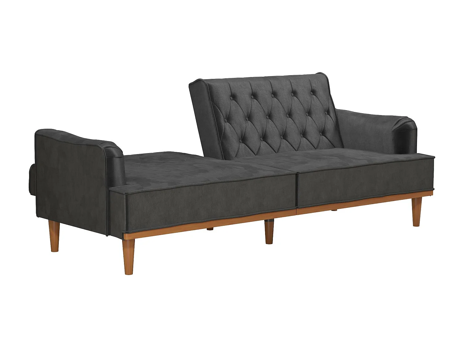 Stella | Canapé lit 3 places en velours gris foncé