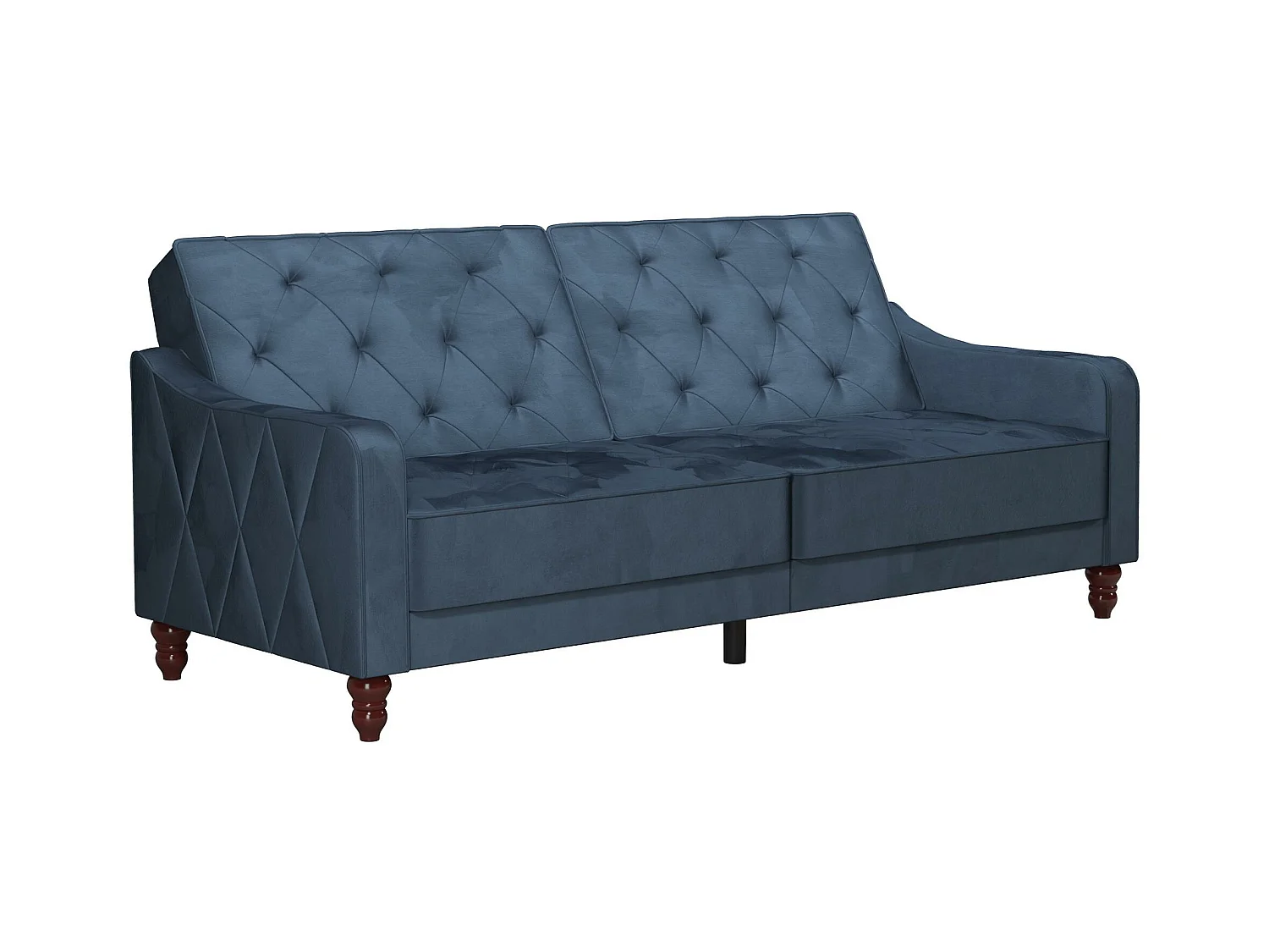 Vintage Tufted | Canapé-lit 3 places en bleu velours