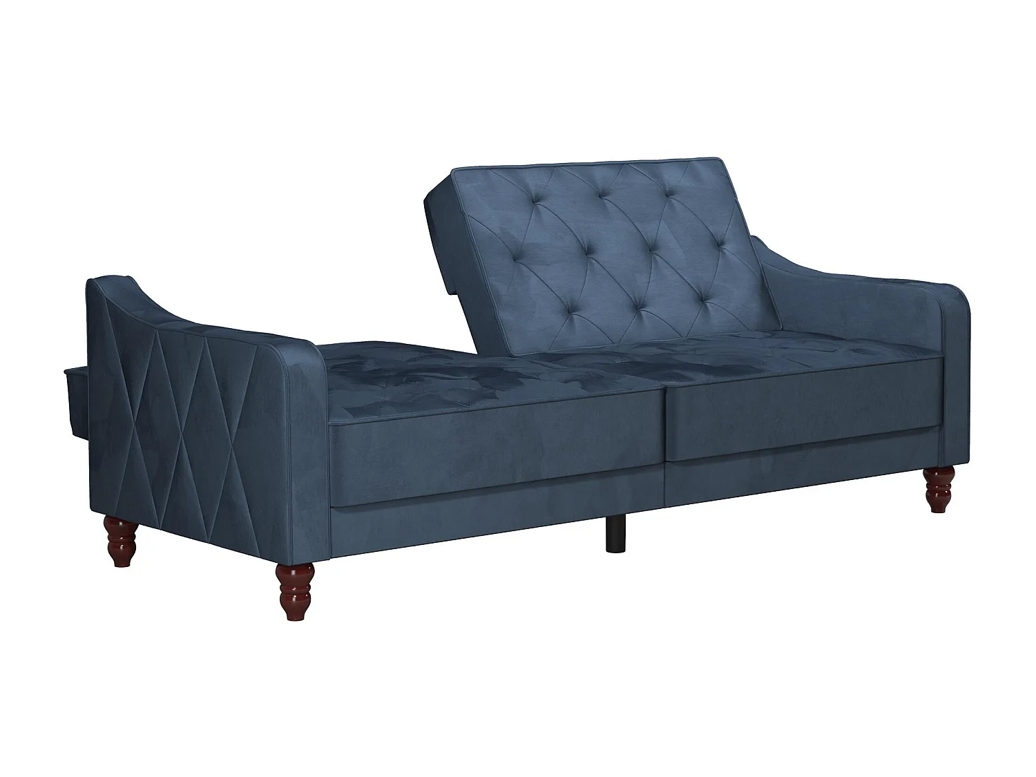 Vintage Tufted | Canapé-lit 3 places en bleu velours