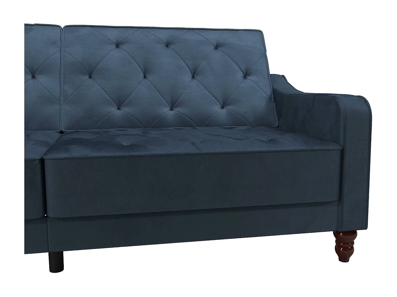 Vintage Tufted | Canapé-lit 3 places en bleu velours