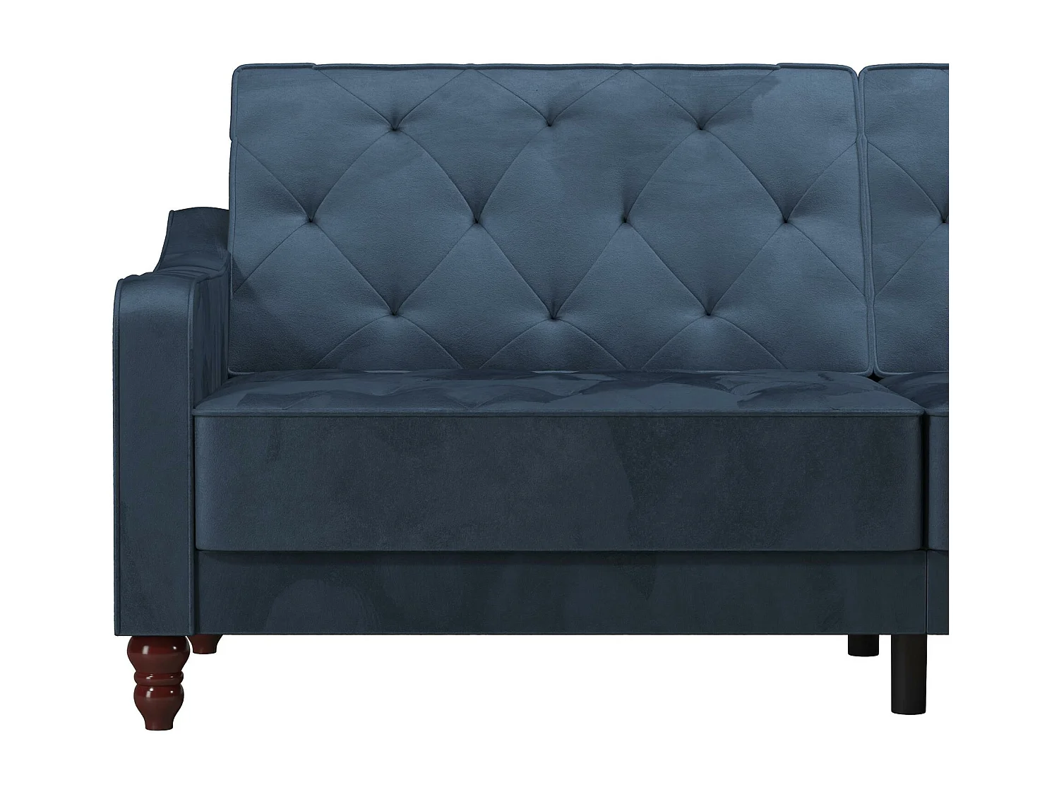 Vintage Tufted | Canapé-lit 3 places en bleu velours