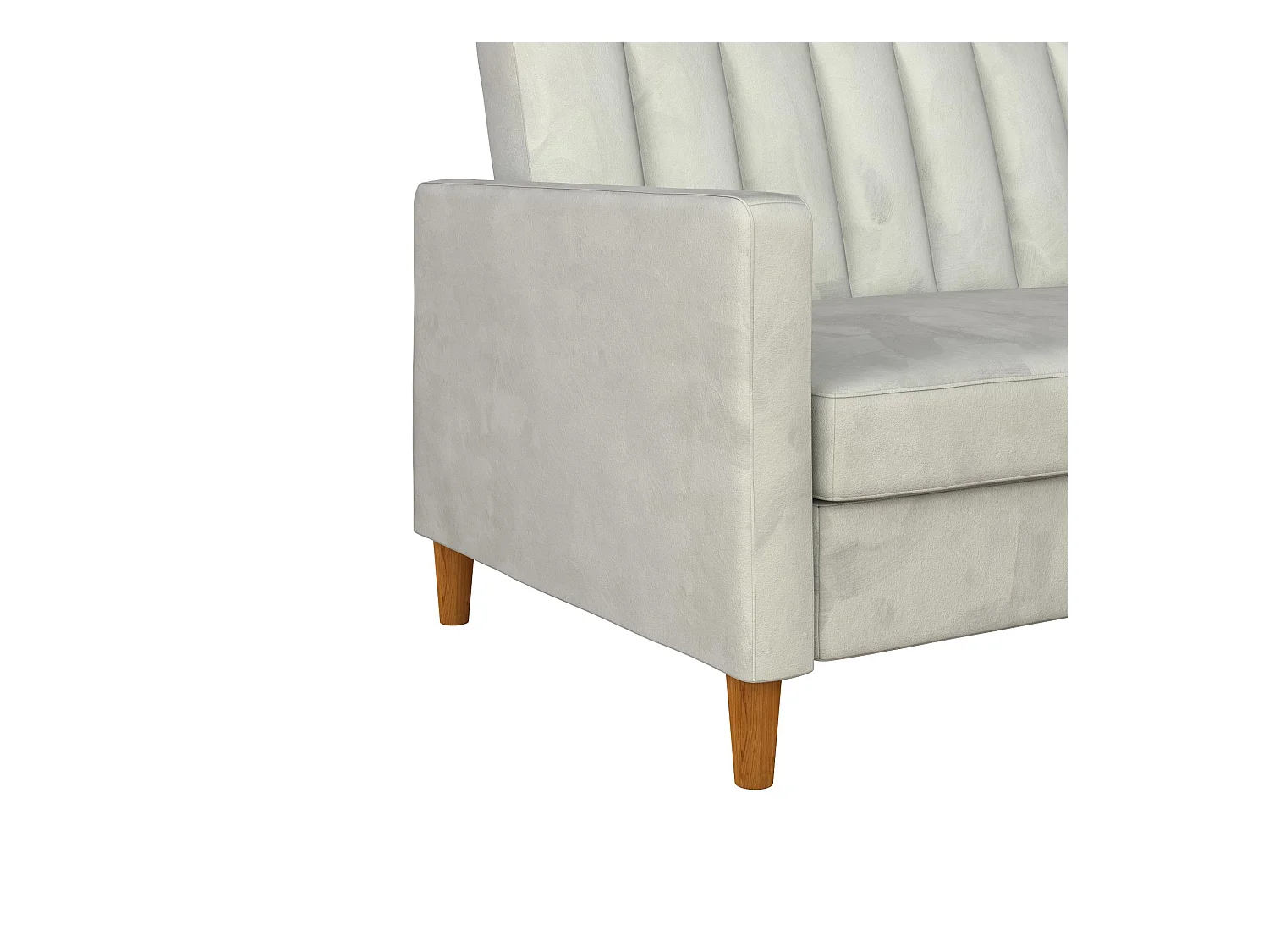 Sofá Cama 4 Plazas con Chaise Lounge en Terciopelo Gris Claro