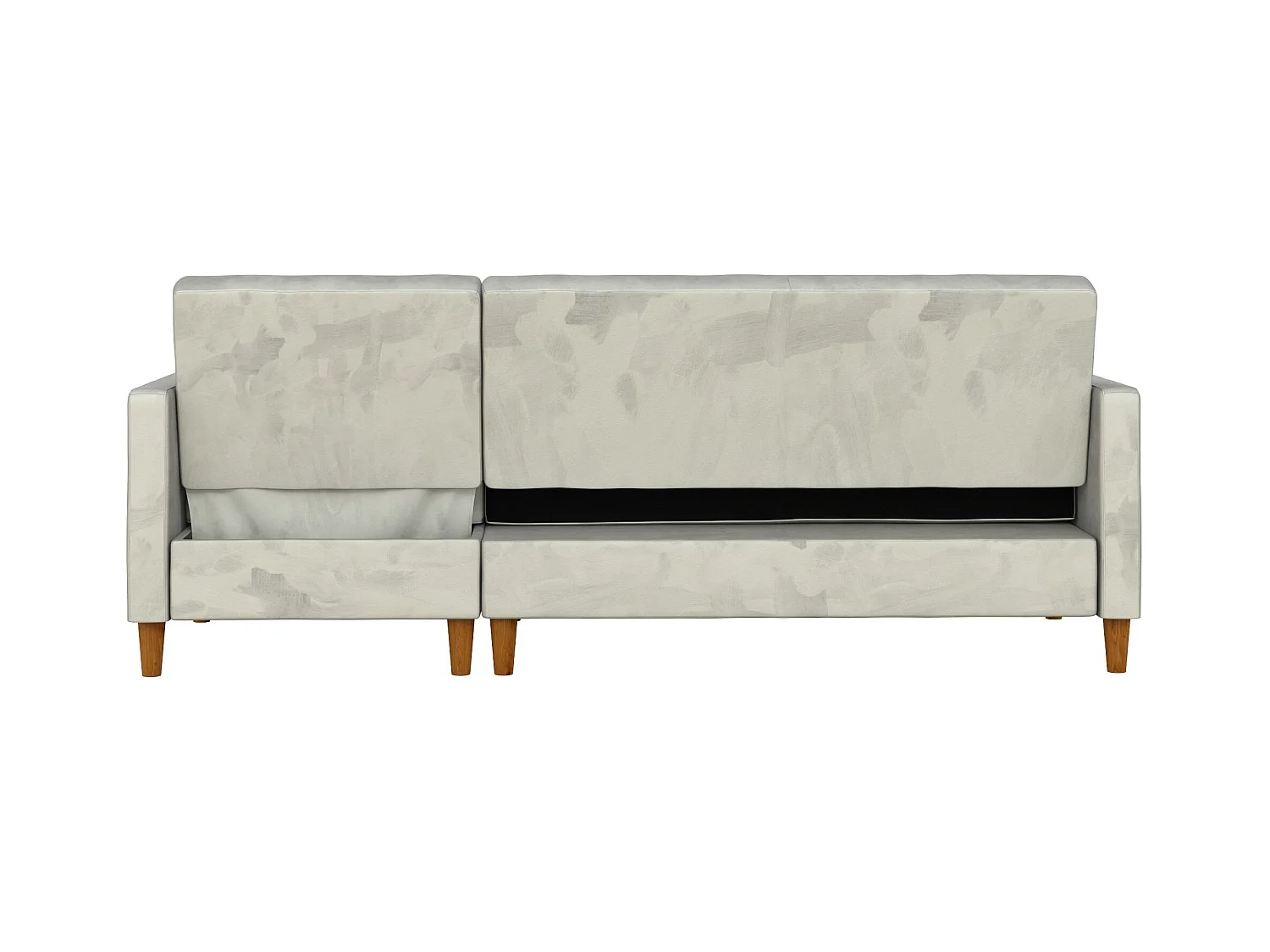 Sofá Cama 4 Plazas con Chaise Lounge en Terciopelo Gris Claro