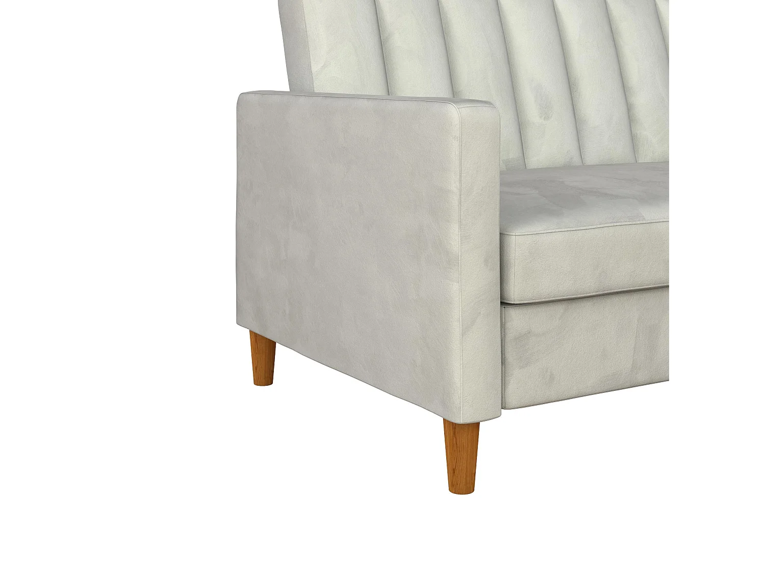 Sofá Cama 4 Plazas con Chaise Lounge en Terciopelo Gris Claro