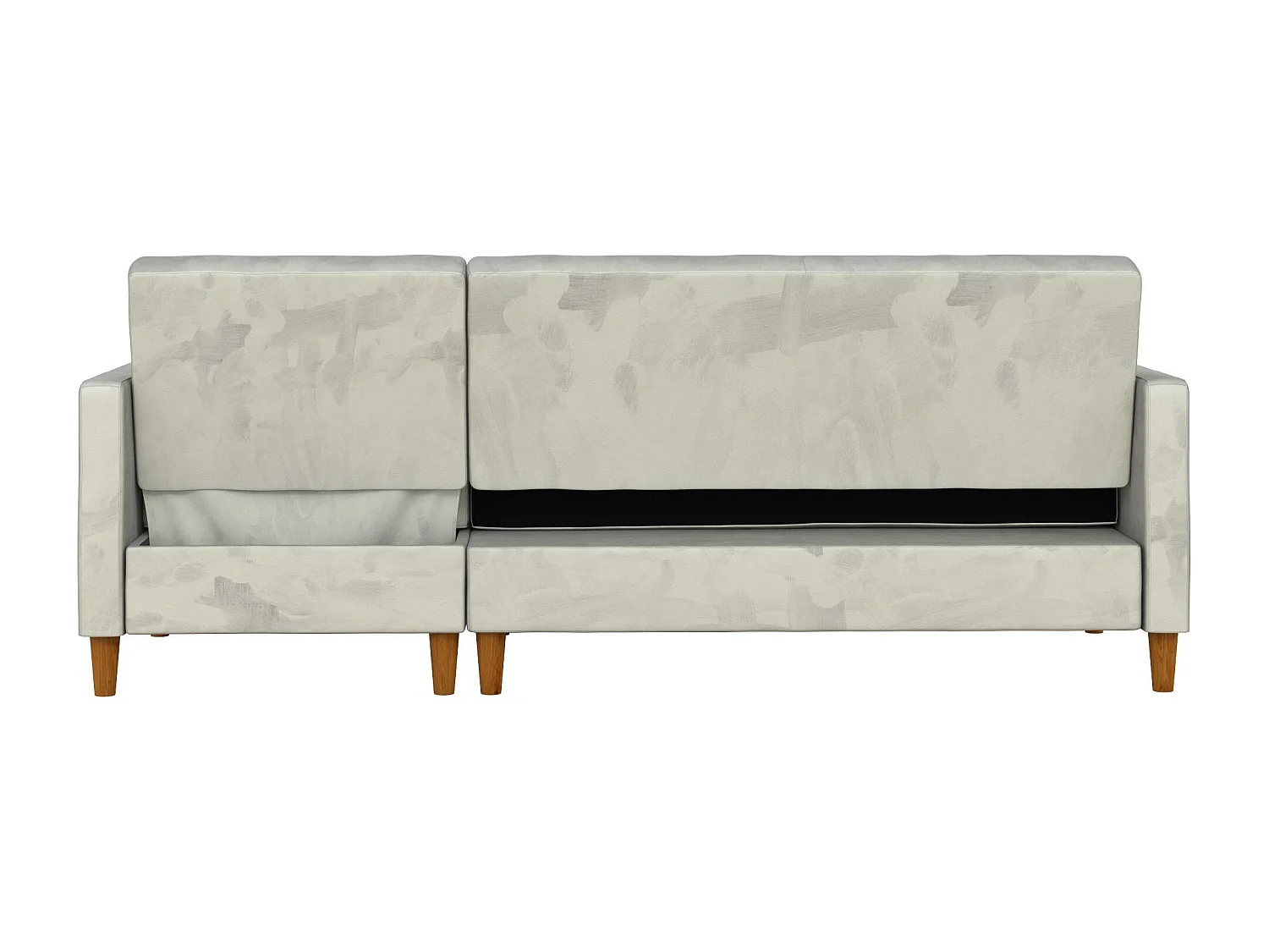 Sofá Cama 4 Plazas con Chaise Lounge en Terciopelo Gris Claro