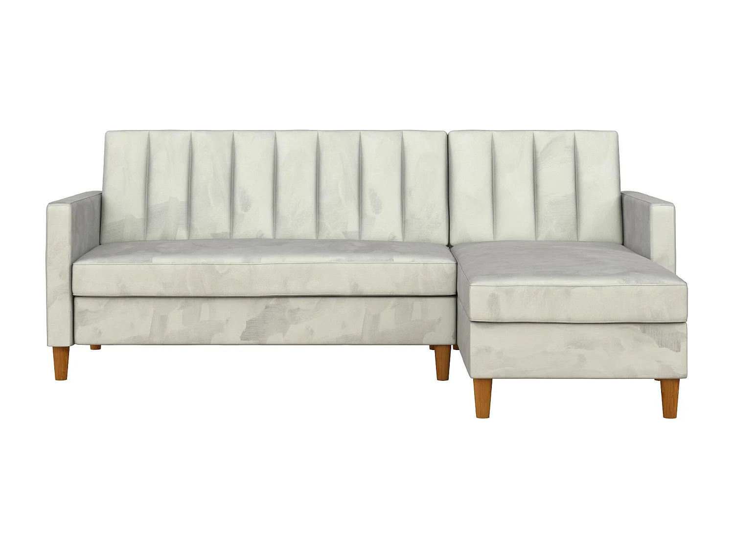 Celine | Canapé lit 4 places avec chaise longue en velours Gris