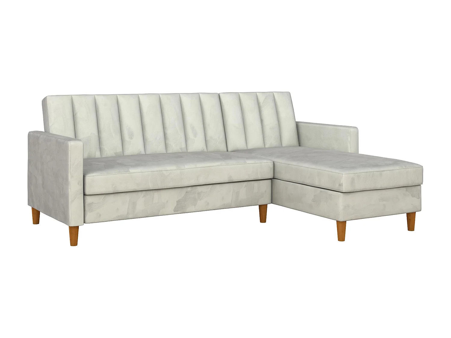 Celine | Canapé lit 4 places avec chaise longue en velours Gris