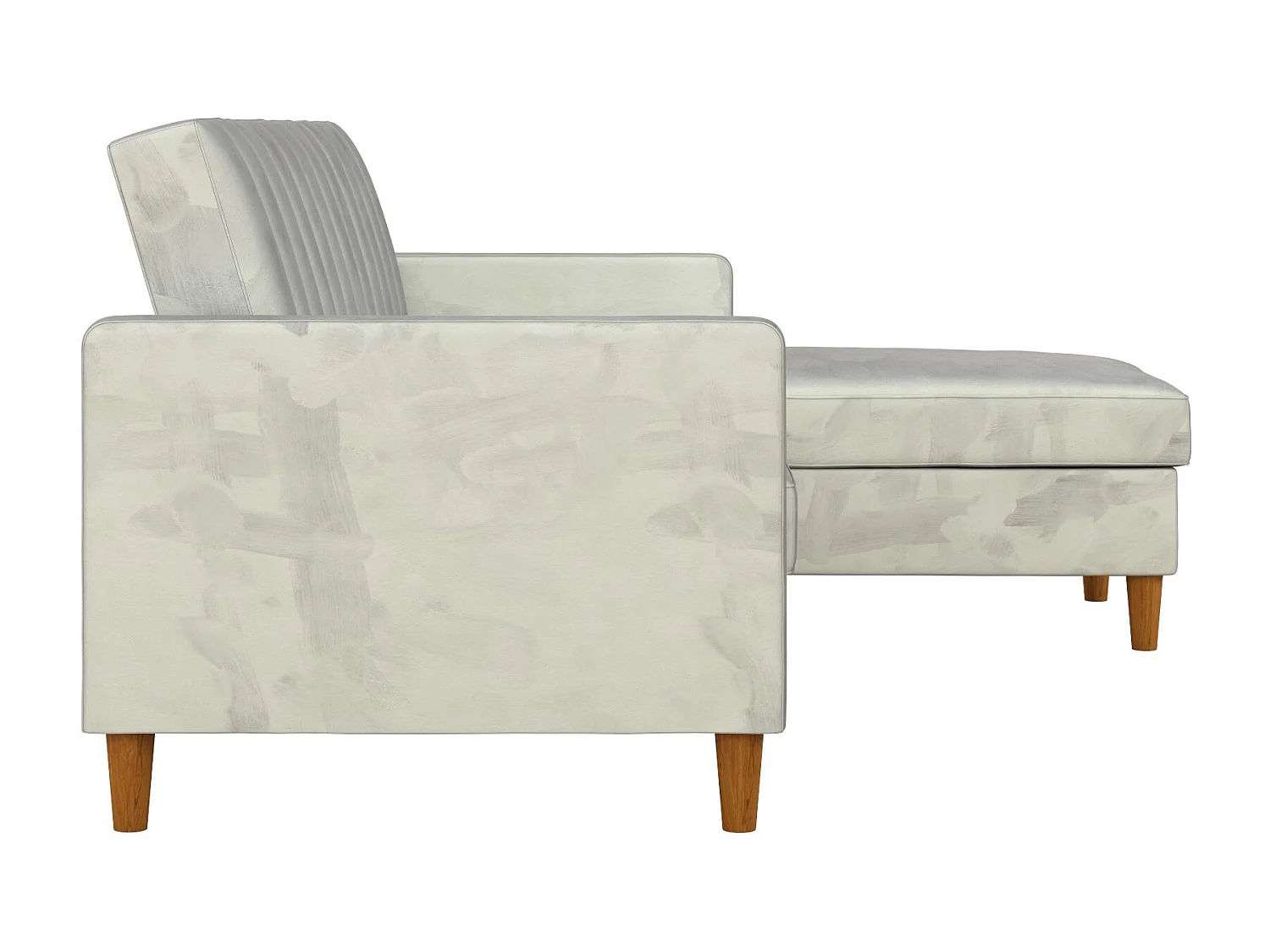 Celine | Canapé lit 4 places avec chaise longue en velours Gris