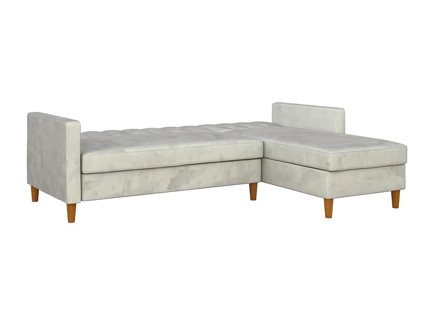 Celine | Canapé lit 4 places avec chaise longue en velours Gris