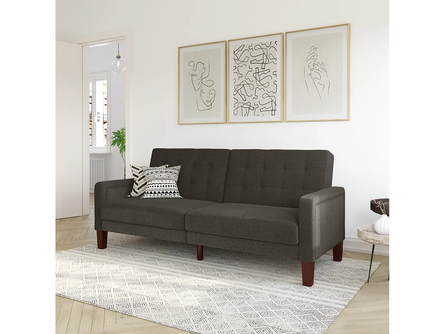 Porter | Canapé-lit 3 places en gris lin