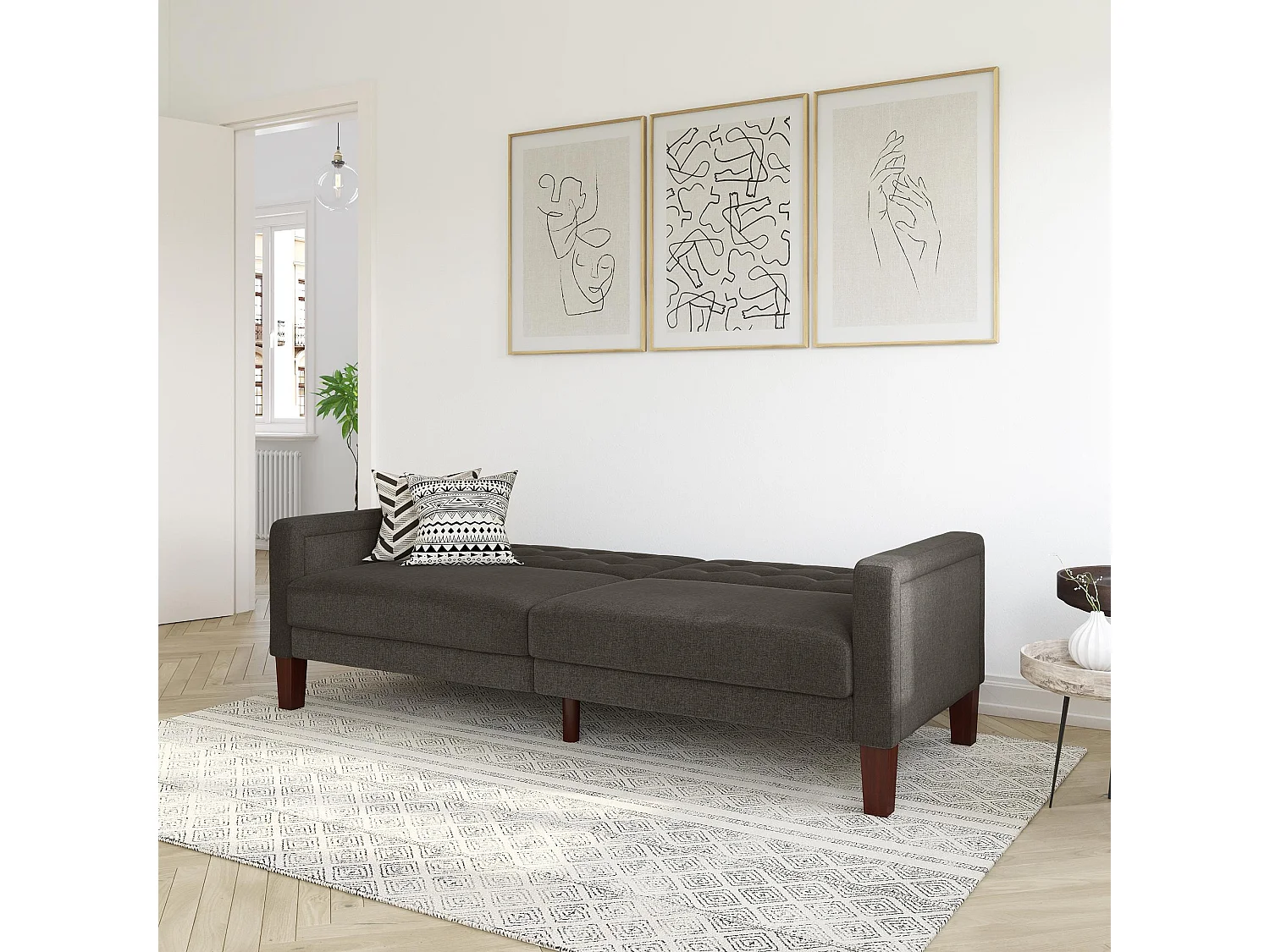 Porter | Canapé-lit 3 places en gris lin