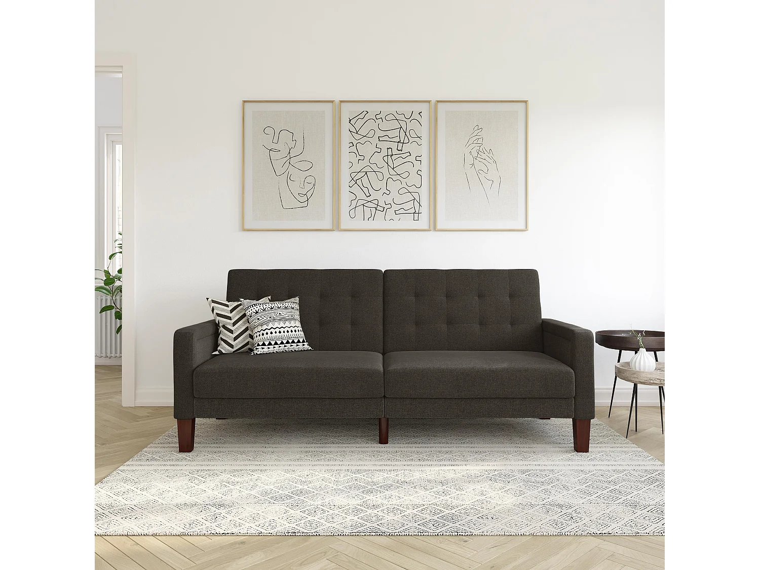 Porter | Canapé-lit 3 places en gris lin