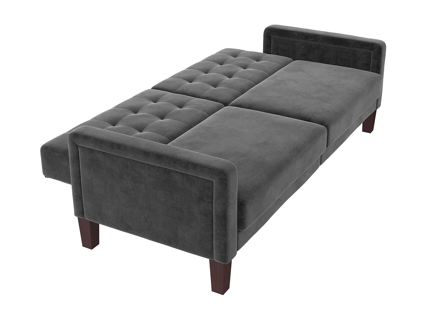 Porter | Canapé-lit 3 places en gris velours