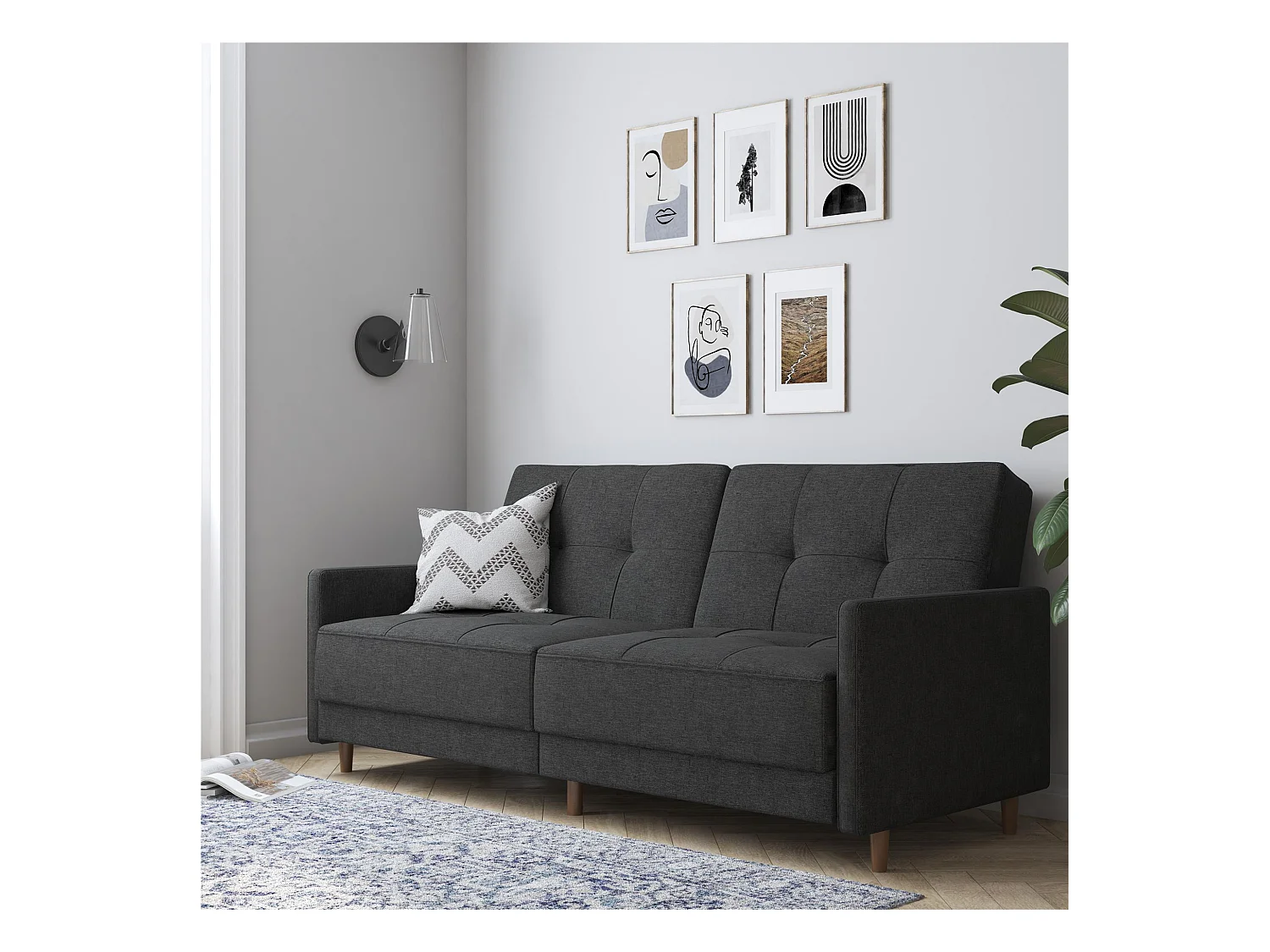 Andora | Canapé-lit 3 places en gris lin