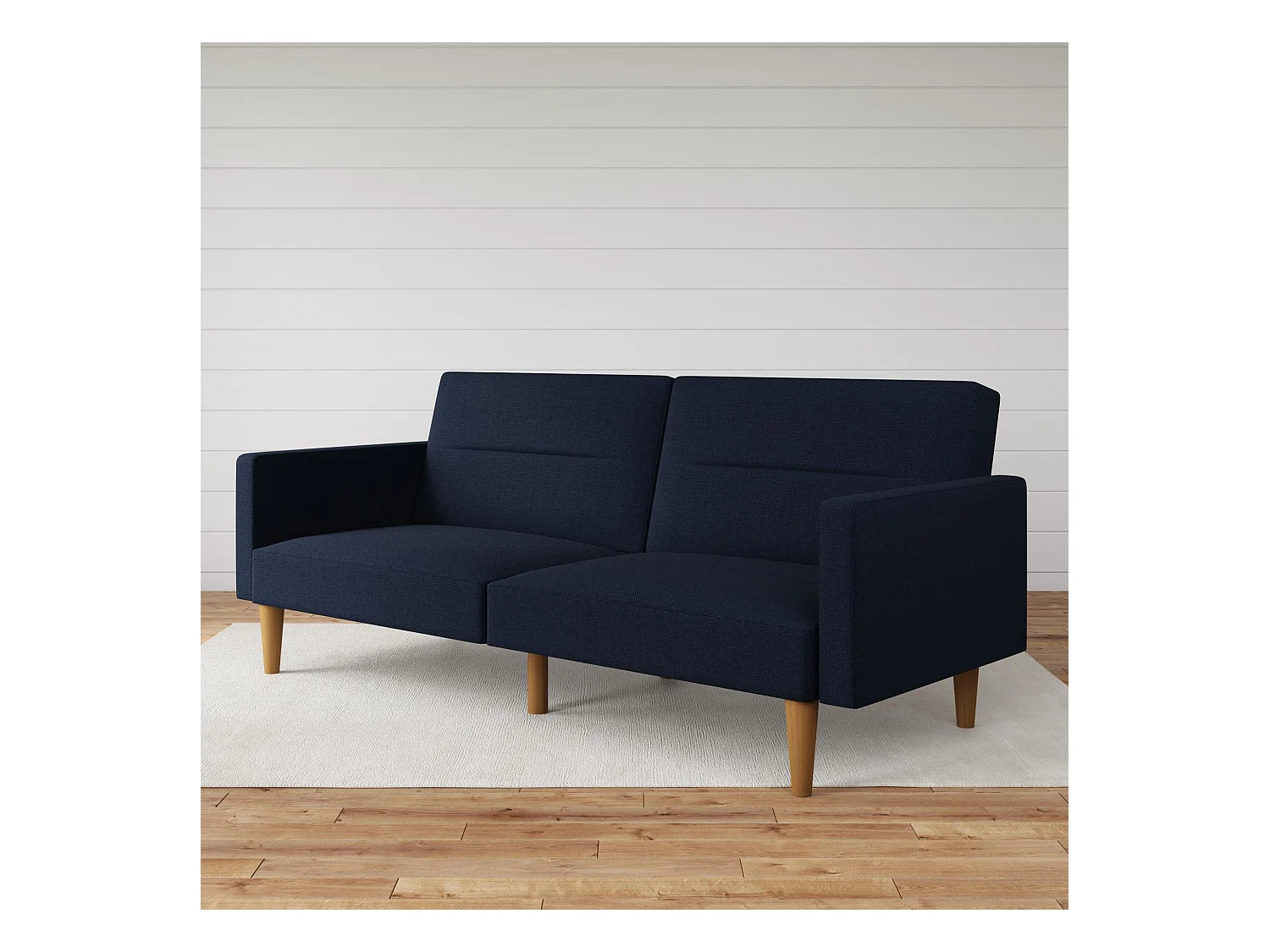 Channel Tufted | Canapé lit 3 places en lin bleu marine