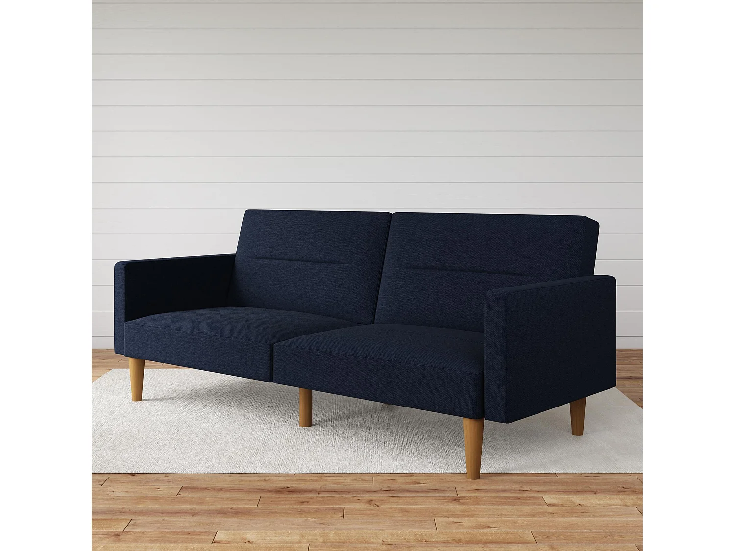 Channel Tufted | Canapé lit 3 places en lin bleu marine