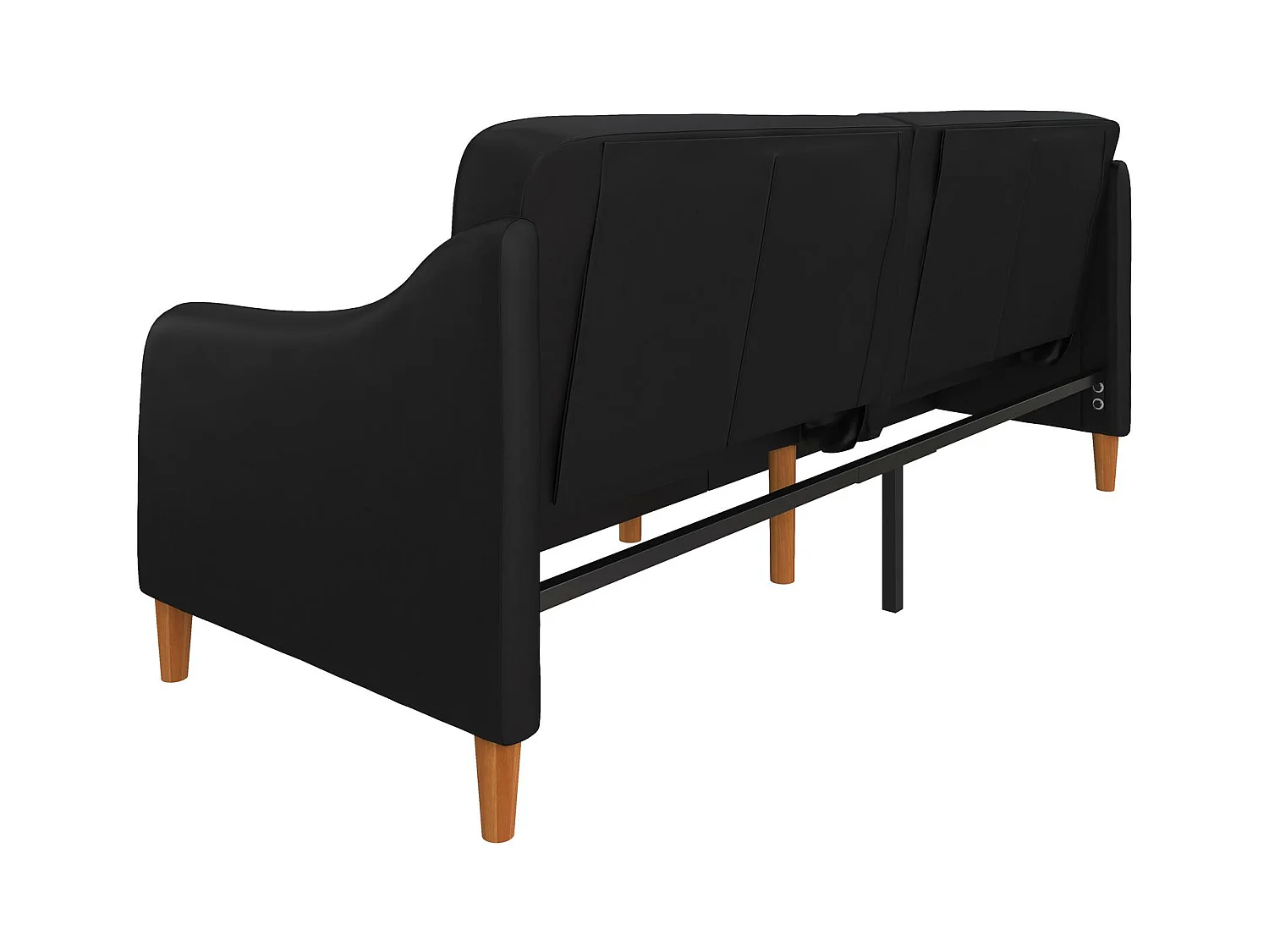 Jasper | Canapé lit 3 places en simili cuir Noir