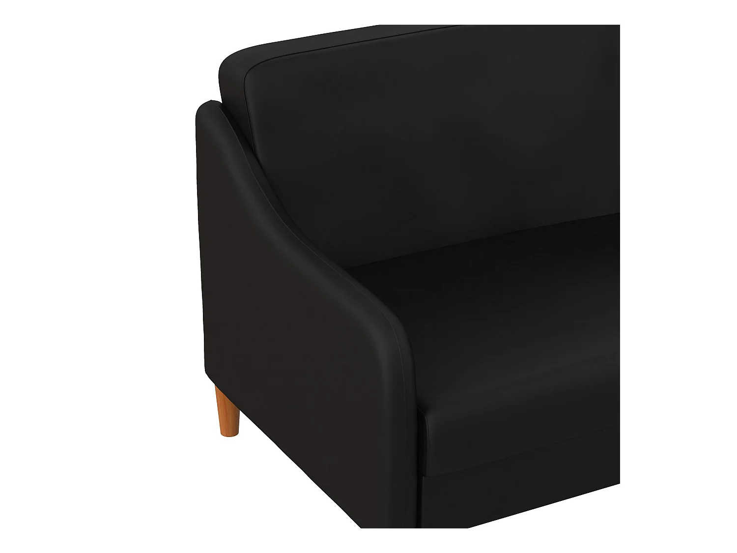 Jasper | Canapé lit 3 places en simili cuir Noir