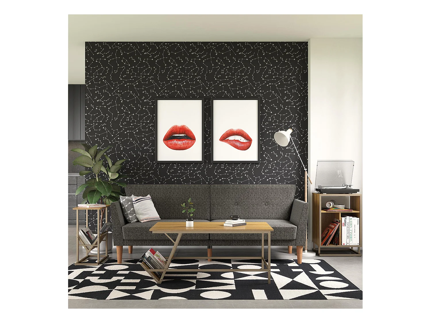 Regal | Canapé-lit 3 places en gris lin