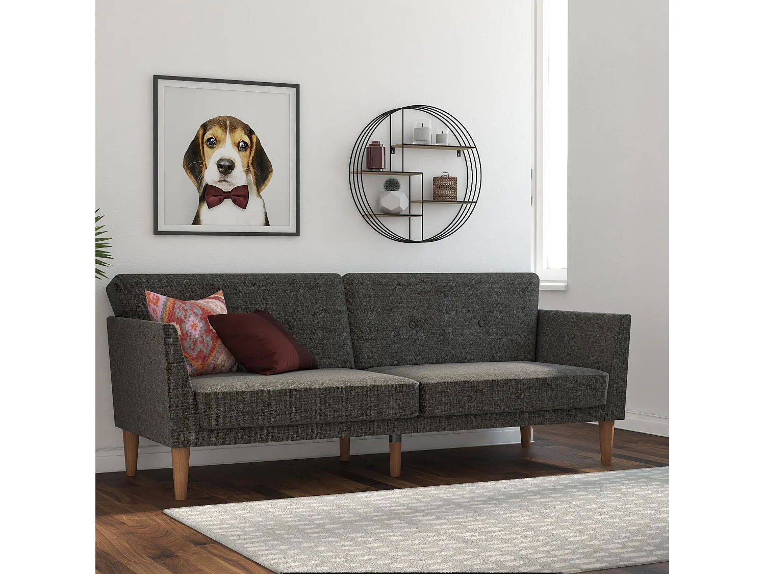 Regal | Canapé-lit 3 places en gris lin