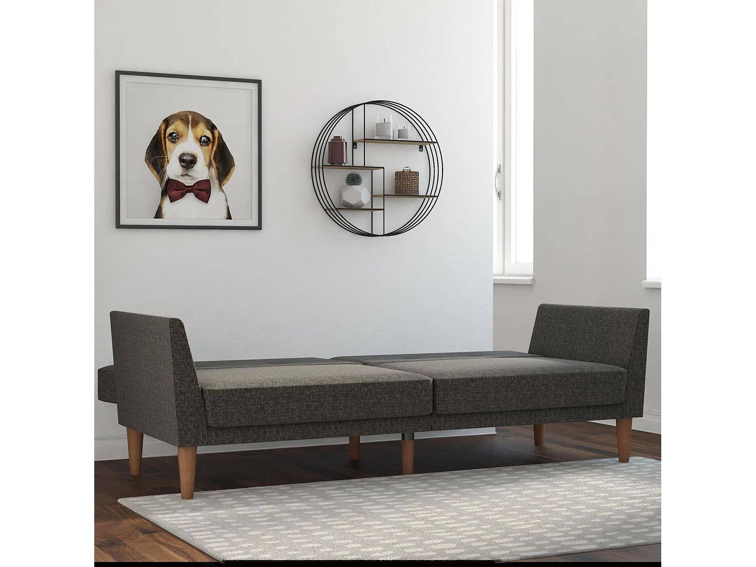 Regal | Canapé-lit 3 places en gris lin