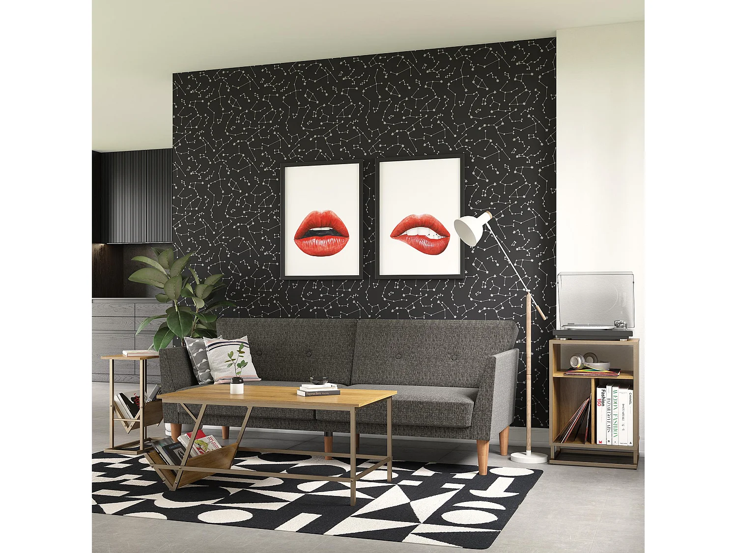 Regal | Canapé-lit 3 places en gris lin