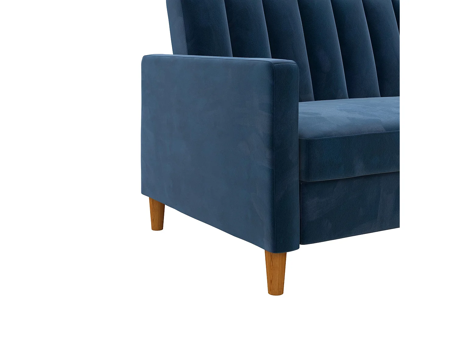 Celine | Canapé lit 4 places avec chaise longue en velours bleu marine