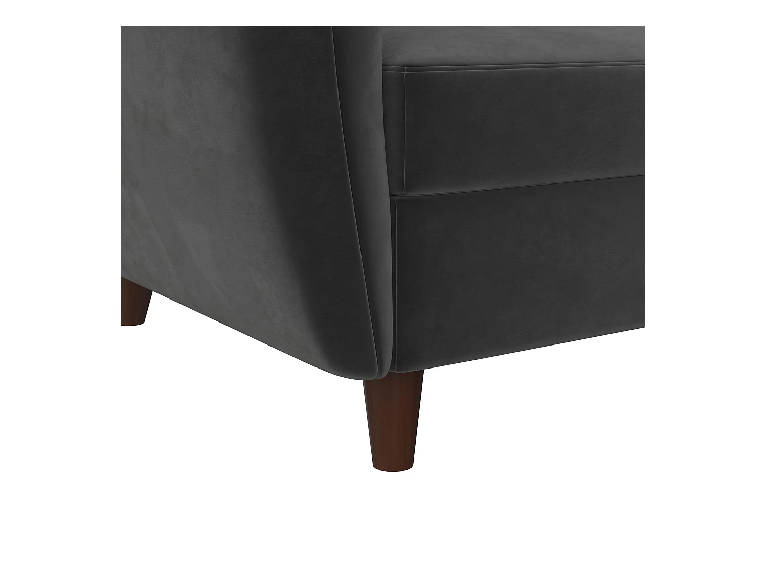 Perry | Canapé lit 3 places avec chaise longue en gris velours