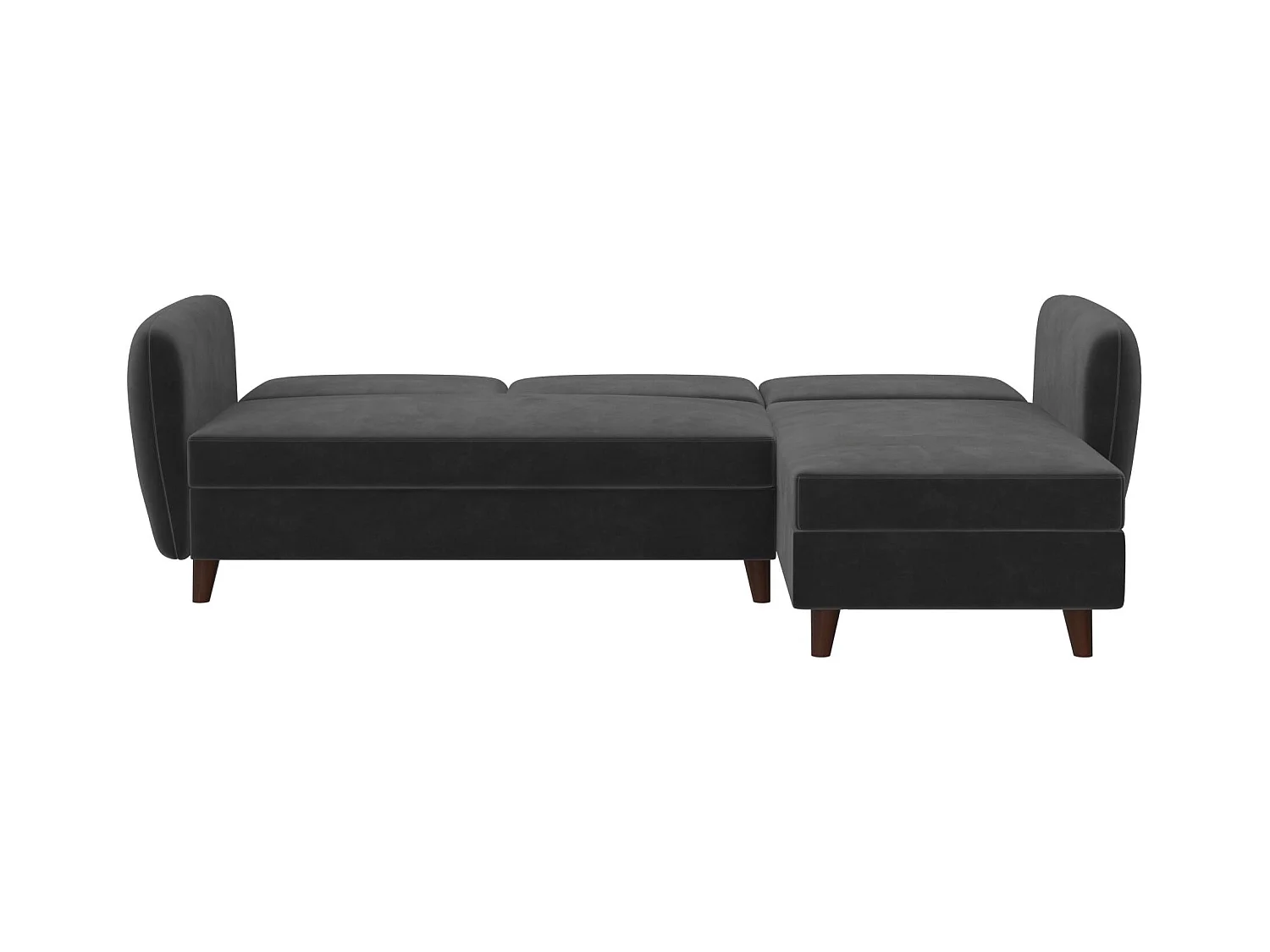 Perry | Canapé lit 3 places avec chaise longue en gris velours