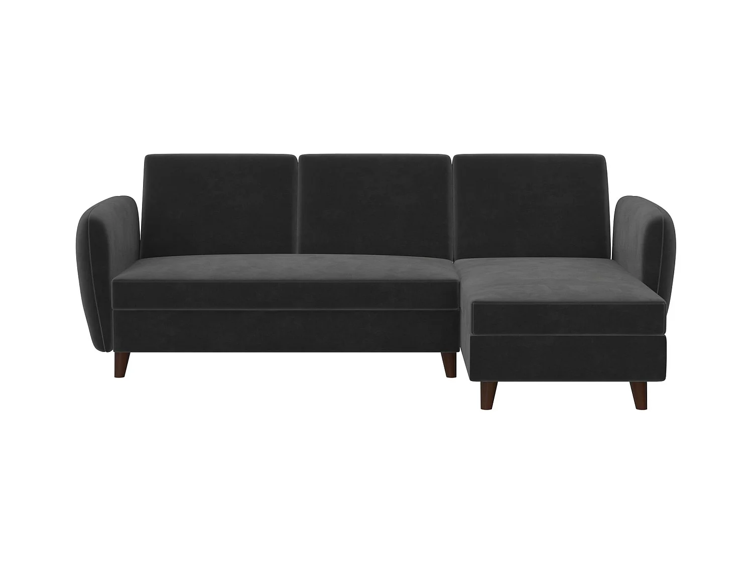 Perry | Canapé lit 3 places avec chaise longue en gris velours