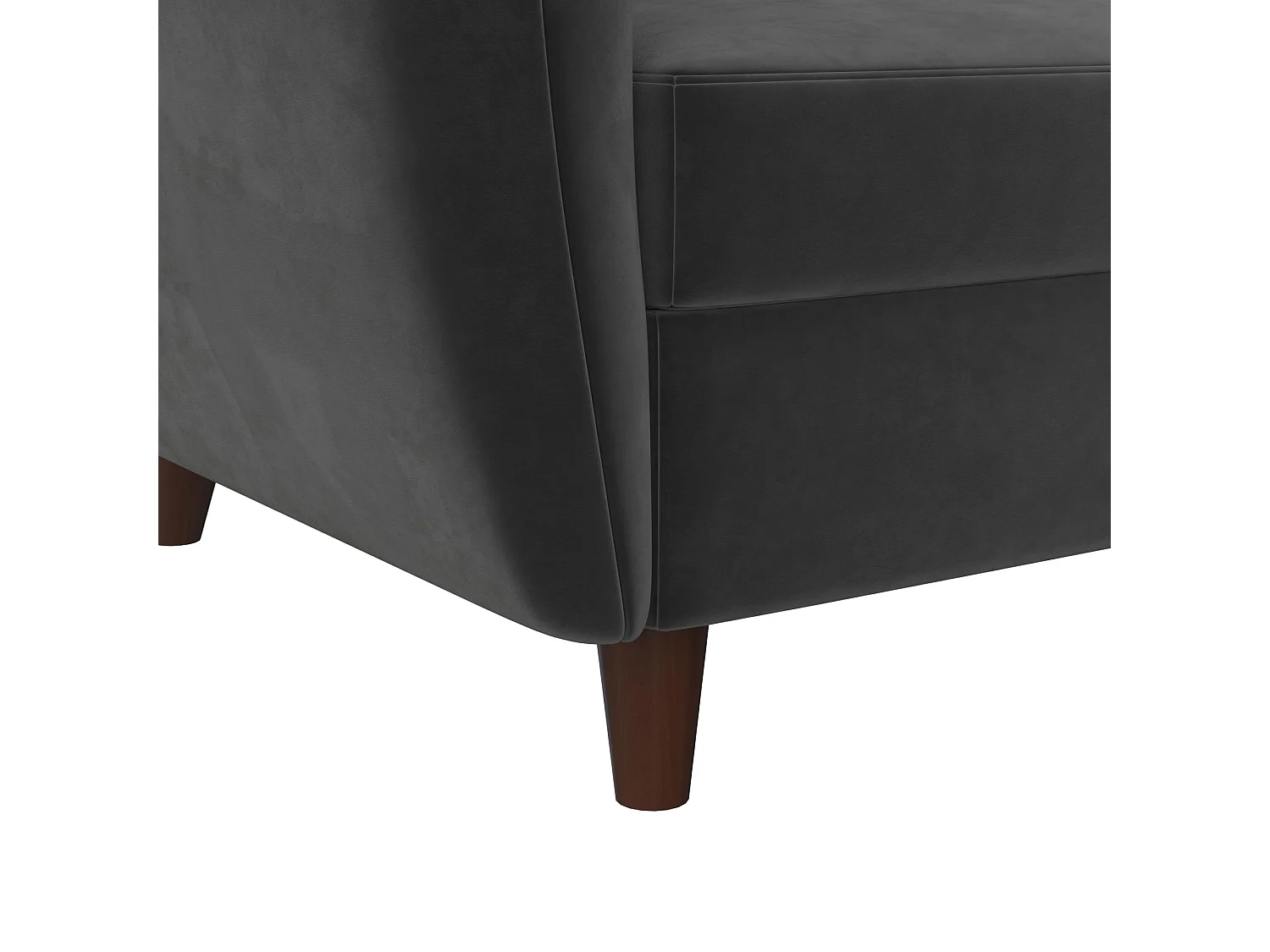 Slaapbank 3 zitplaatsen met chaise longue in fluweelgrijs