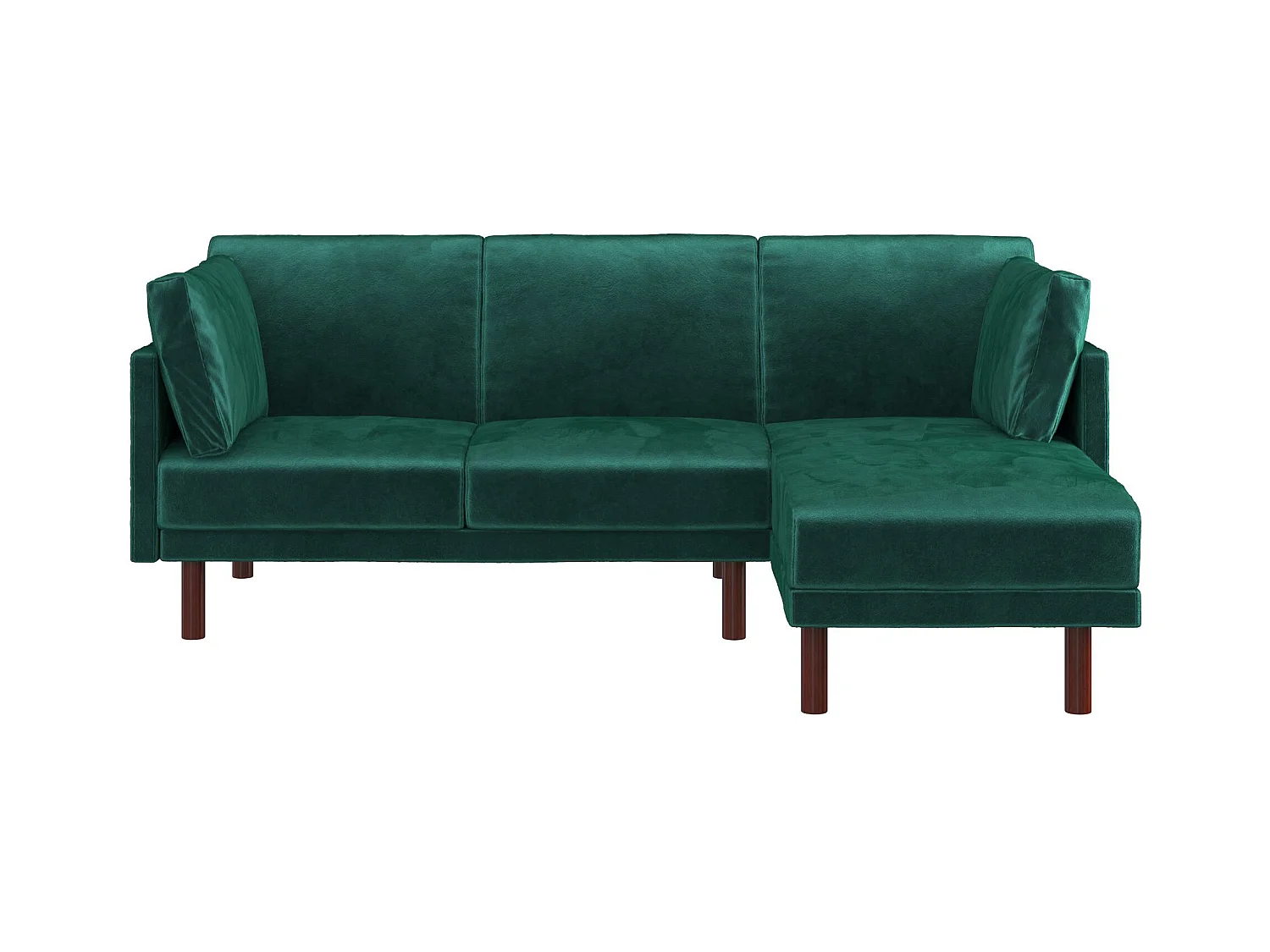 Clair | Canapé-lit 3 places avec chaise longue en vert velours